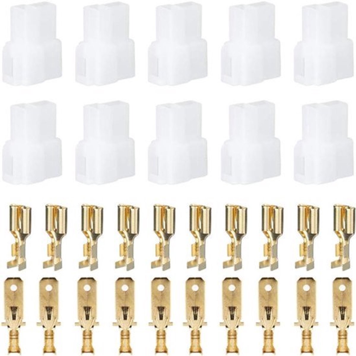 Platte stekkerset T-Type 2-pins Automotive elektrische kabelverbinders platte steekhulzen aansluiting assortiment kit voor Car FT-7800R 8800R 8900R