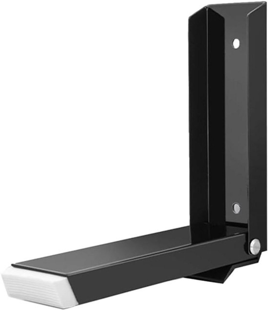Magnetische deurstopper van roestvrij staal voor de vloer met antislip rubberen kop en voetpedaal (zwart)