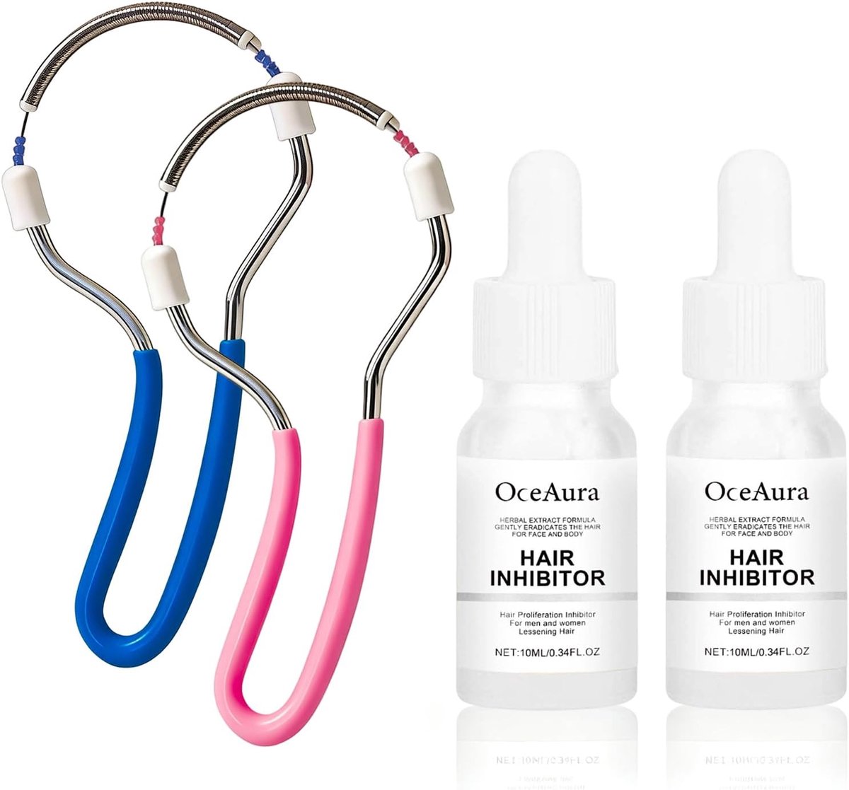SnelShoppen - 2pcs Haargroei Inhibitor, Haargroei Remmend Serum met Epilator, Natuurlijke Haarverwijderaar voor Permanent Haarverwijdering voor Lichaa
