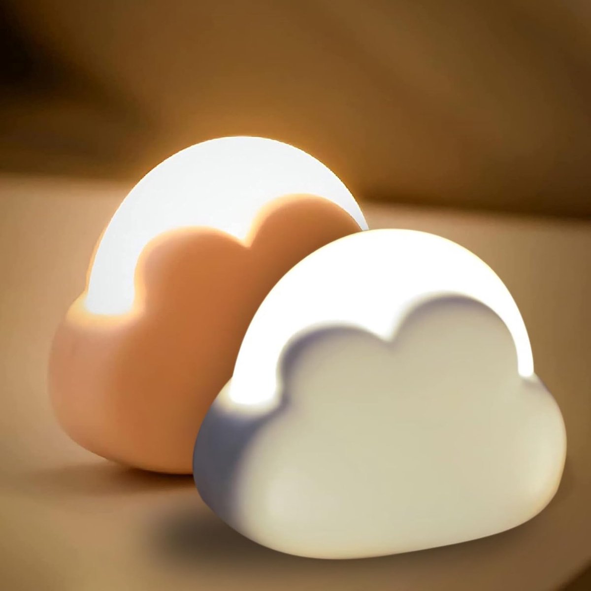 SnelShoppen - 2x Cloud Shape LED Nachtlampjes Dimbaar voor Babykamer, Kinderen, Slaapkamer Decoratie, Oplaadbaar, Milieuvriendelijk, Perfect als Cadea