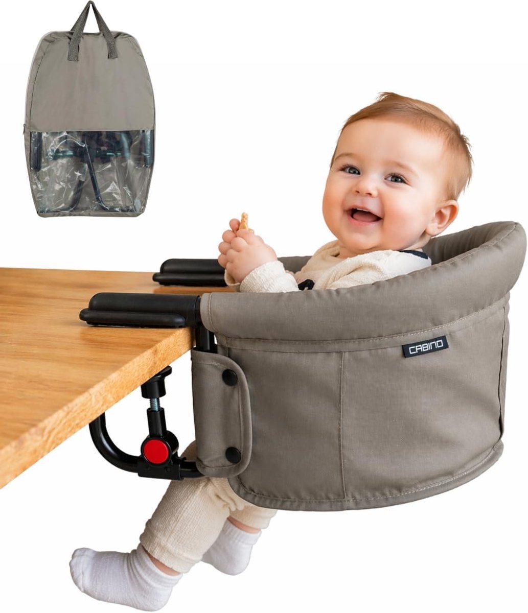 SnelShoppen - Tafelhangstoel Olijf - Opklapbaar Kunststof - Draagbare Kinderstoel voor Eetkamer, Camping, Feest - Max. 15 kg - Geen Montage Vereist