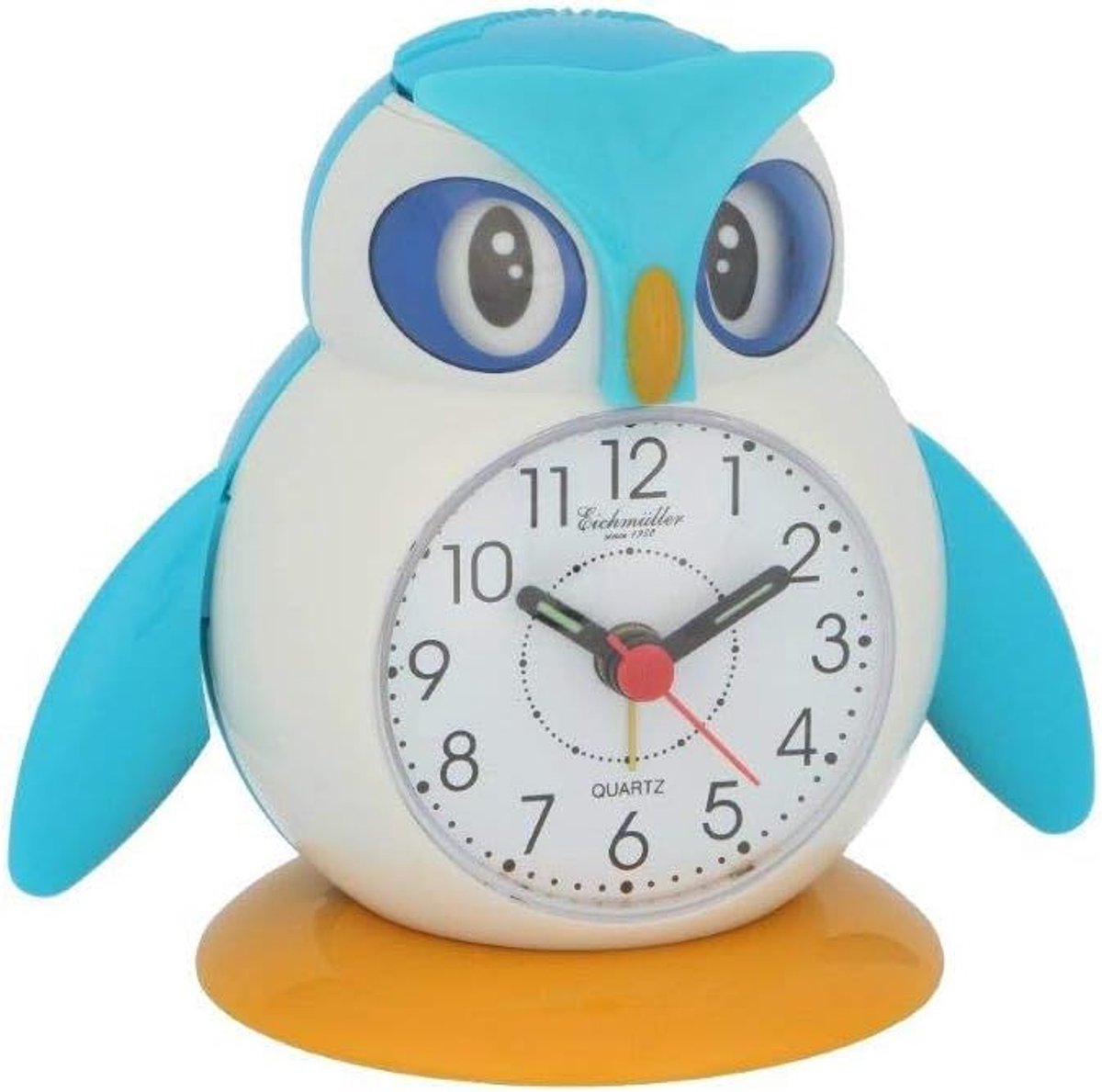 SnelShoppen - Kinderwekker Uil Blauw - Analoge Wekker met Snooze Functie, Nachtlampje - Ideaal voor Kinderen - Decoratieve Wekker voor Kinderkamer