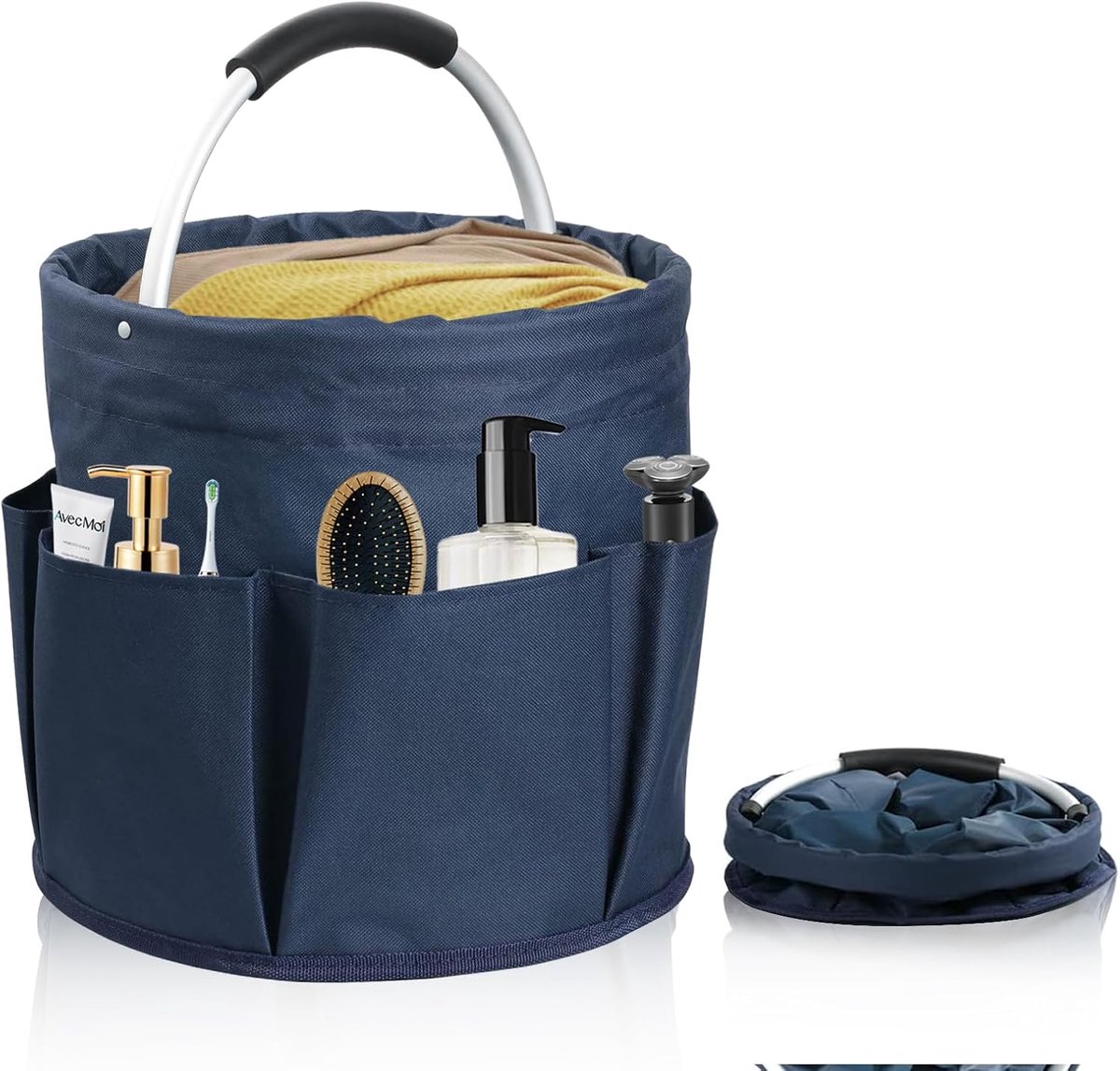 SnelShoppen - Waterproof Vouwbare Tuin Gereedschapsmand, Opbergzak met Handvat en 6 Zijvakken, Duurzaam Oxford Katoen, 28x28cm, Perfect voor Tuin, Wan
