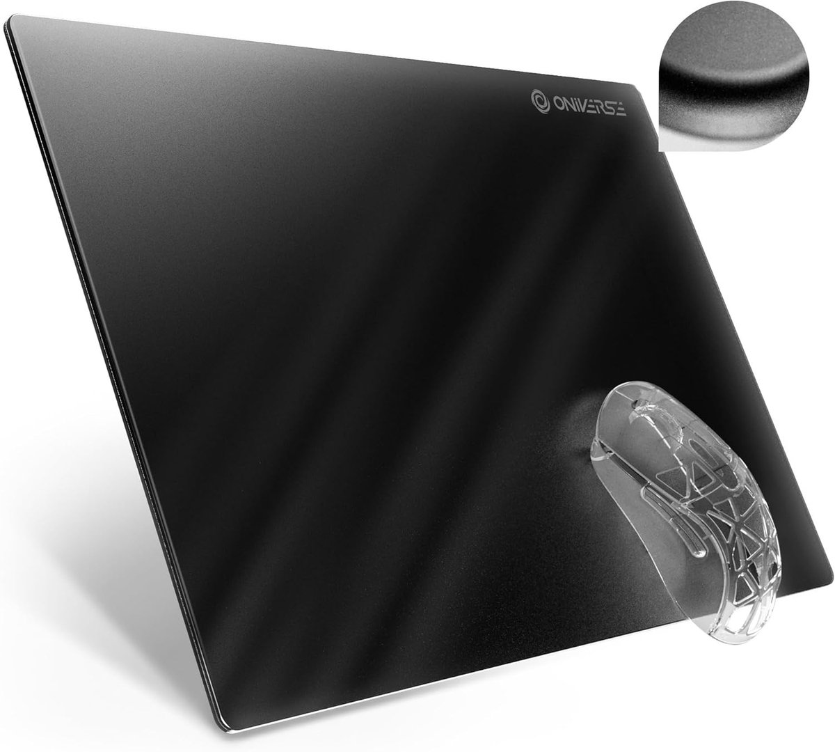 Thijox - Gaming Muismat van Geharde Glas 35 x 25 cm, Ultra Glad Micro-geëtst Oppervlak, Antislip Basis, Duurzaam en Makkelijk Schoon te Maken, Perfect
