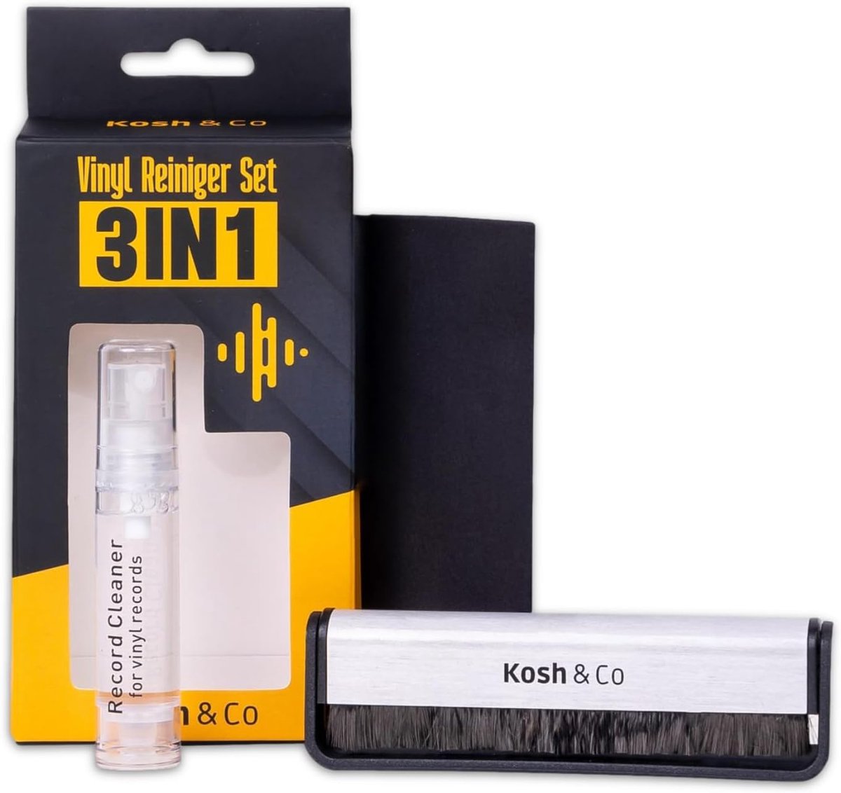 SnelShoppen - Premium Record Brush Set - LP Cleaning Set - Vinyl Cleaner - LP Borstel - Vinyl Onderhoud - Anti-stof & Vingerafdrukken - Turntable Acce