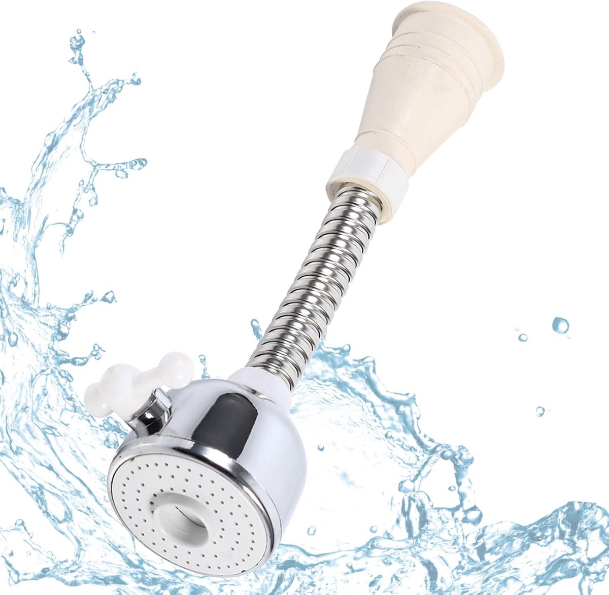 SnelShoppen - Keukenkraan Verlenging Waterbesparing - 360° Draaibare Kraanbeluchter - Waterbesparende Diffuser voor Keuken en Badkamer - Verstelbare A