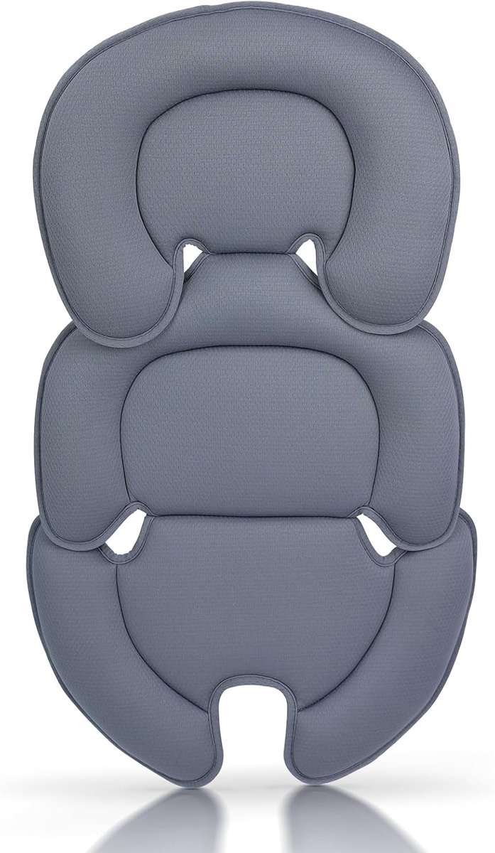 SnelShoppen - Innokids Baby Autostoel Kussen, Hoofdkussen en Lichaamssteun voor Baby's, Geschikt voor Autostoelen en Kinderwagens (Grijs)