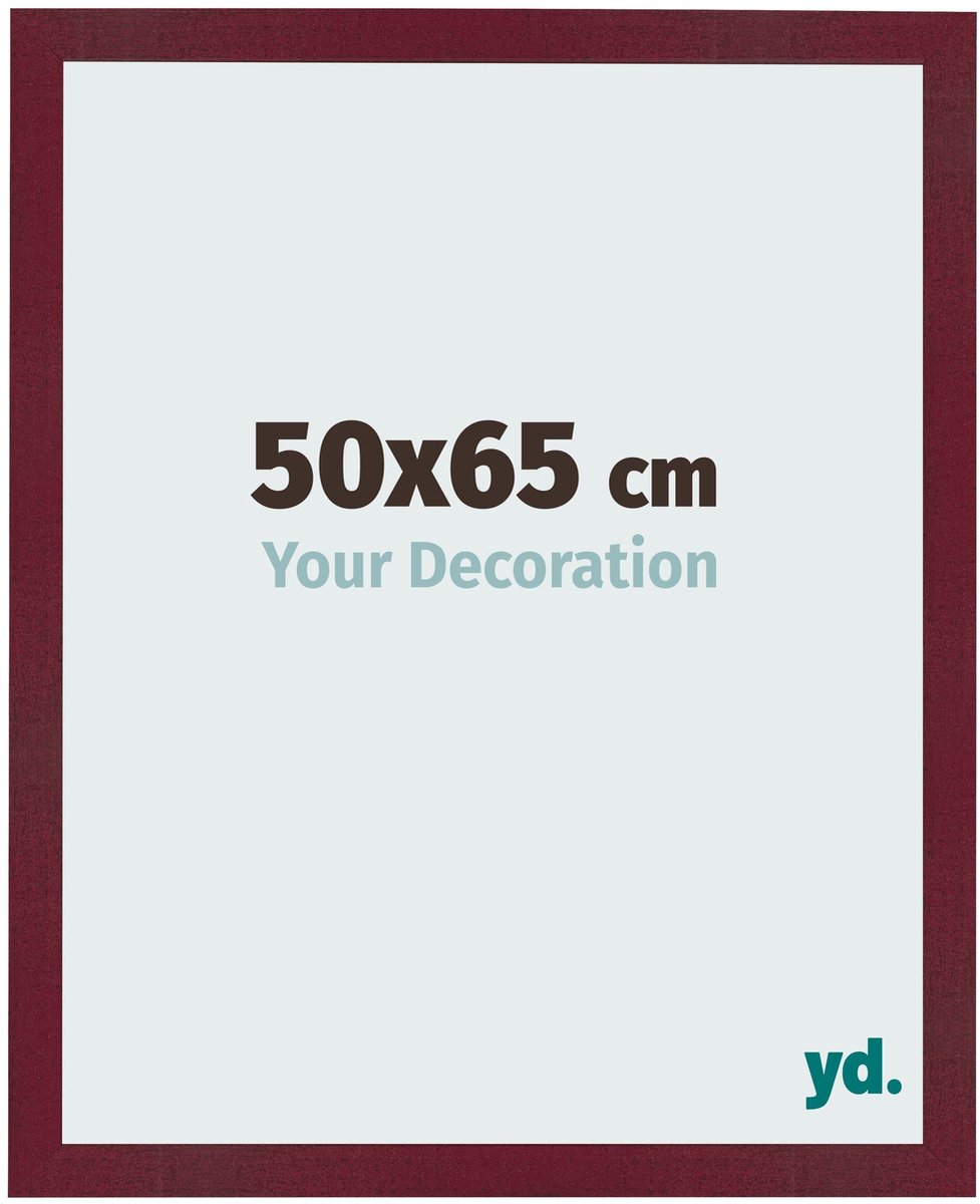 Your Decoration - Fotolijst 50x65 cm - MDF - Wijnrood Geveegd - Bologna