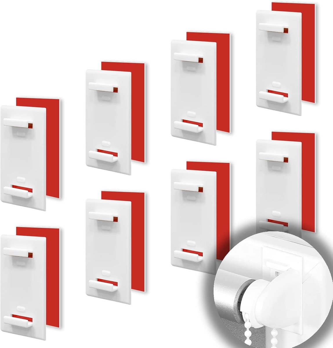 SnelShoppen - Pack van 8 Klemhouders voor Rolgordijnen, Geen Boren Accessoire, Ideaal voor PVC en Metalen Raam, Geschikt voor Balkon Deuren, Duorolgor