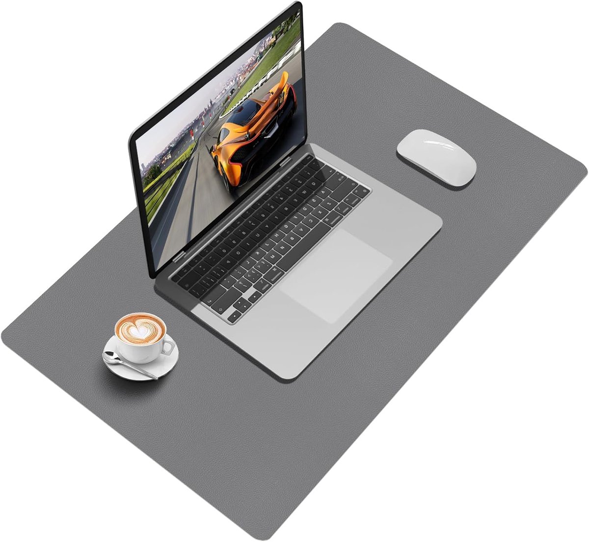 SnelShoppen - Desk Pad Donkergrijs 60x40 cm - Bureau Onderlegger - Stijlvolle Bescherming voor Bureau - Ideaal voor Thuis en Kantoor - Praktisch en Du
