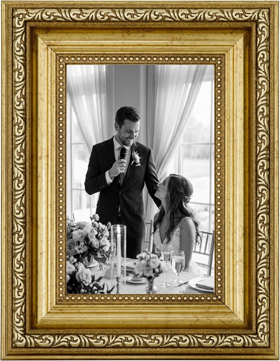 SnelShoppen - Fotolijst 10x15 cm Antiek Goud - Barok Vintage Fotokader voor Foto's, Posters, Oorkondes en Kunstwerken - Decoratief voor Woonkamer, Kan