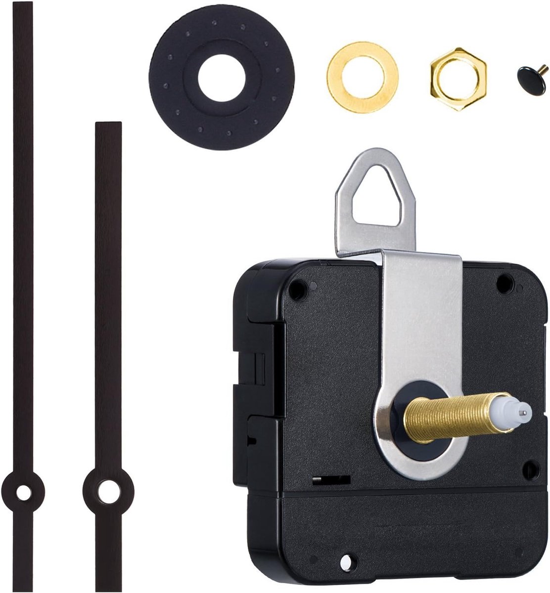 SnelShoppen - 31mm Quartz Klok Long Movement DIY Klok Reparatie Kit Zwart - Perfect voor Klokpaneel van 16-21mm