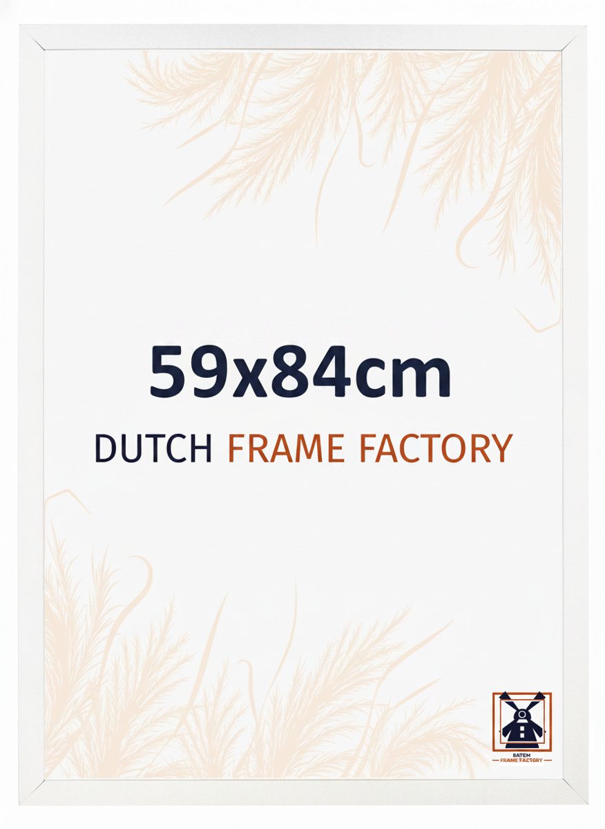 Fotolijst 59x84 cm - MDF - Wit Hoogglans - Benno