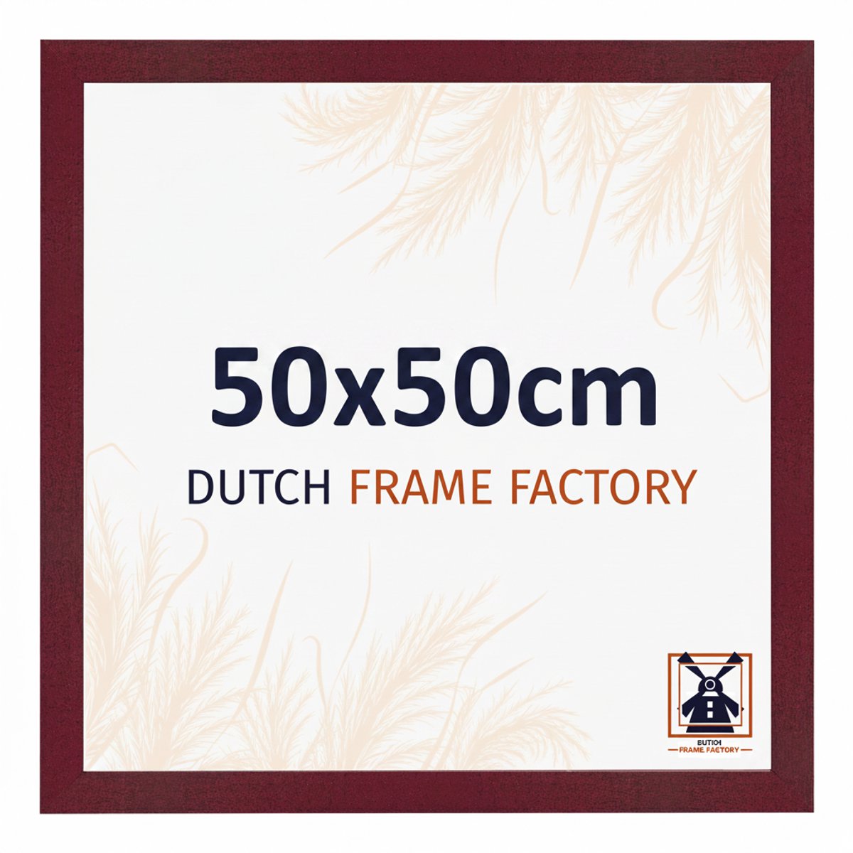 Fotolijst 50x50 cm - MDF - Wijnrood Geveegd - Benno
