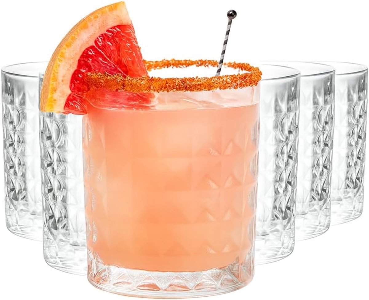 SnelShoppen - Tumbler Glazen Set MEXICO 6 Stuks 275 ml, Robuust Kristalhelder Glas, Vaatwasserbestendig, Perfect voor Feestjes en Gezellige Avonden