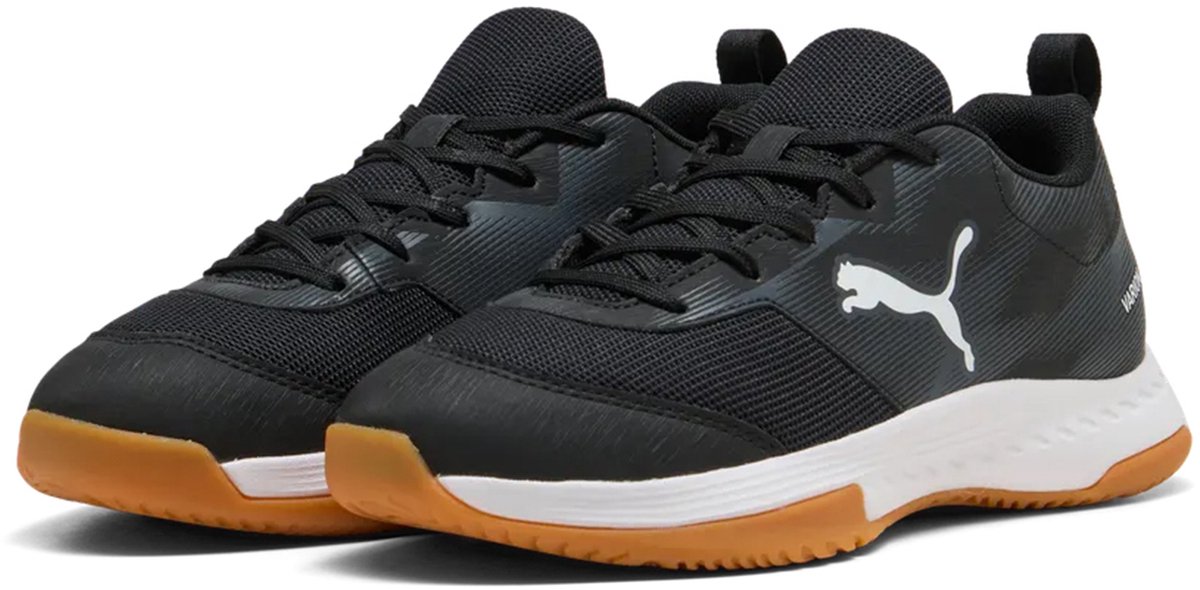 Puma Varion 3 Jr 109097 01 indoor-schoenen voor kinderen met klittenbandsluiting Zwart