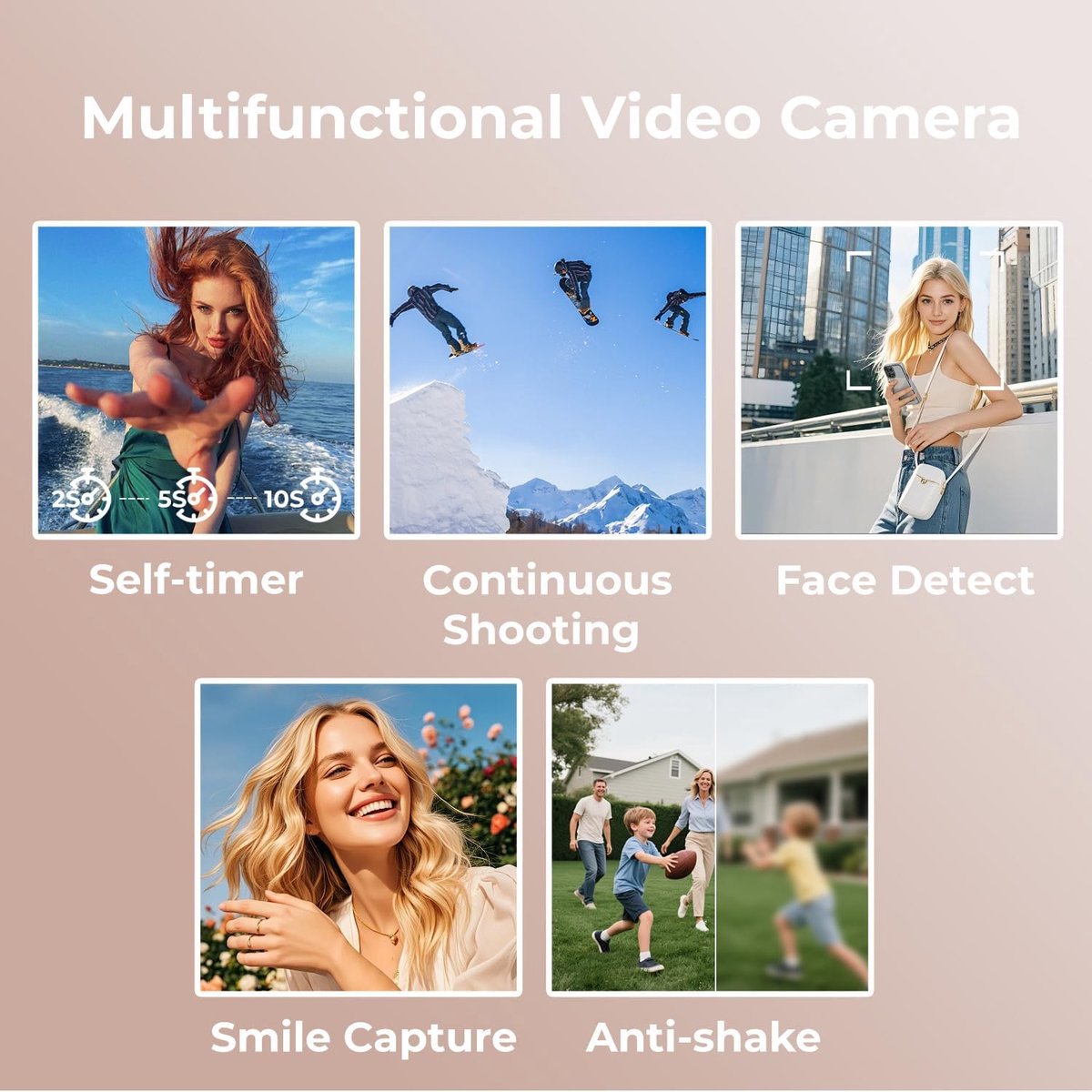 Thijox - 1080P Videocamera met 48MP, 18x Digitale Zoom, LED Vullicht, 3" 270° Draaibaar Scherm - Vlogging Camera voor YouTube incl. 32GB Kaart & Accu thumbnail 5