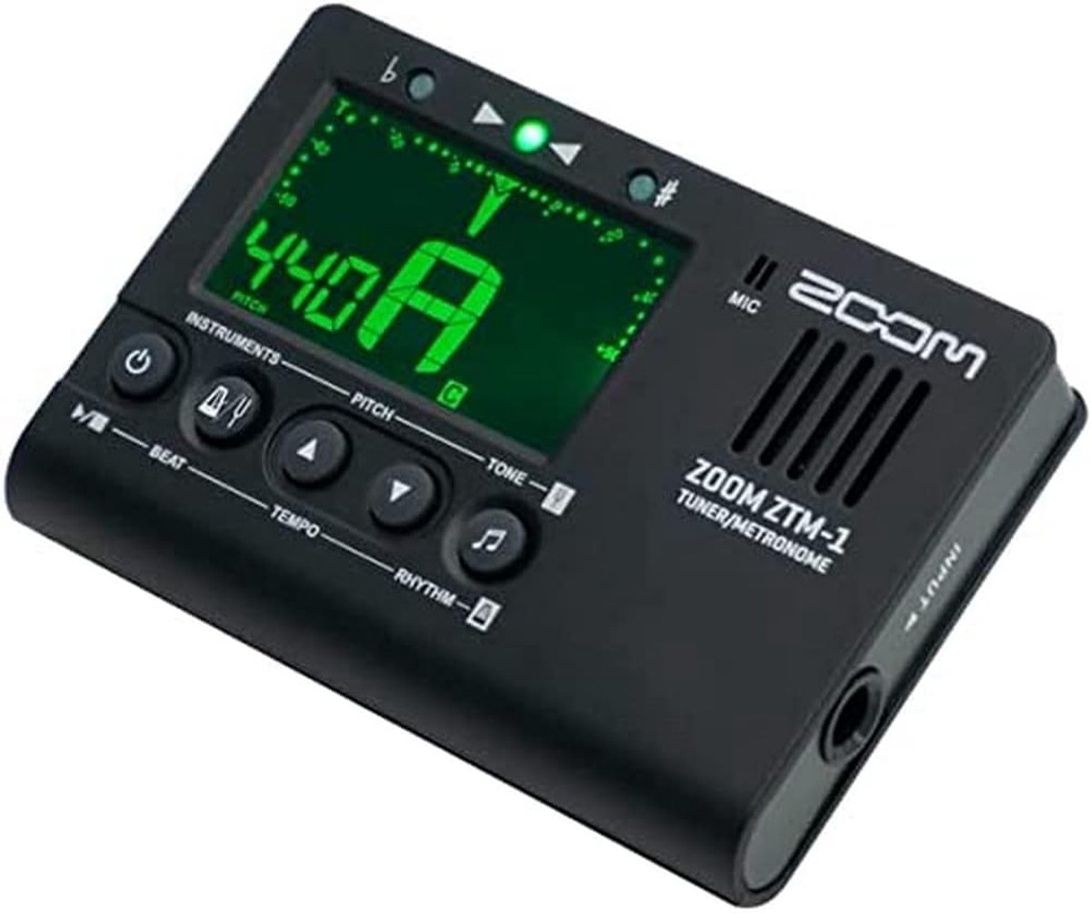 Thijox - ZOOM ZTM-1 Chromatisch Stemapparaat en Metronoom voor Gitaar, Bas, Ukelele, Viool - Draagbaar, Ideaal voor Oefenen en Optreden met Geluidsgen