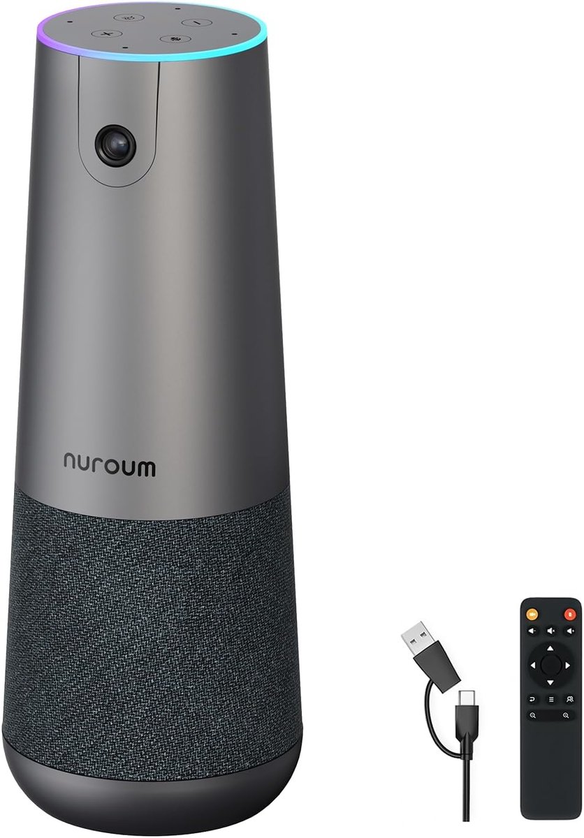 Thijox - 4K Videoconferentie Webcam met Microfoon en Luidspreker, 8MP CMOS, 5x Zoom, 120° Ultragroothoek, Auto-Framing, Afstandsbediening voor Zoom/Te