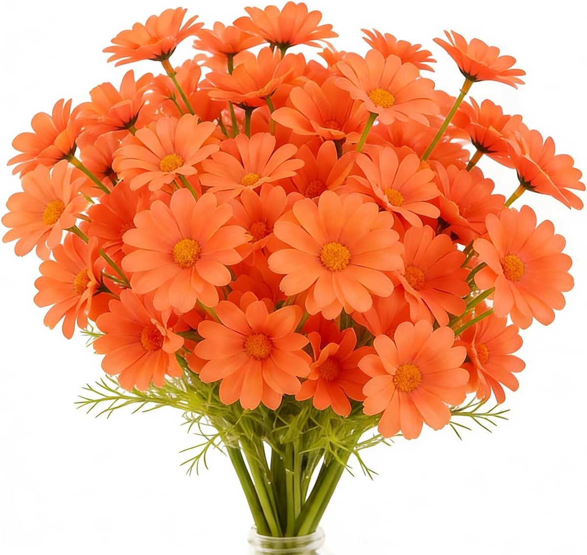 SnelShoppen - Set van 10 Oranje Kunstbloemen Daisies, Kunstbloemen Boeket voor Huishouddecoratie, DIY Projecten en Feestdecoratie