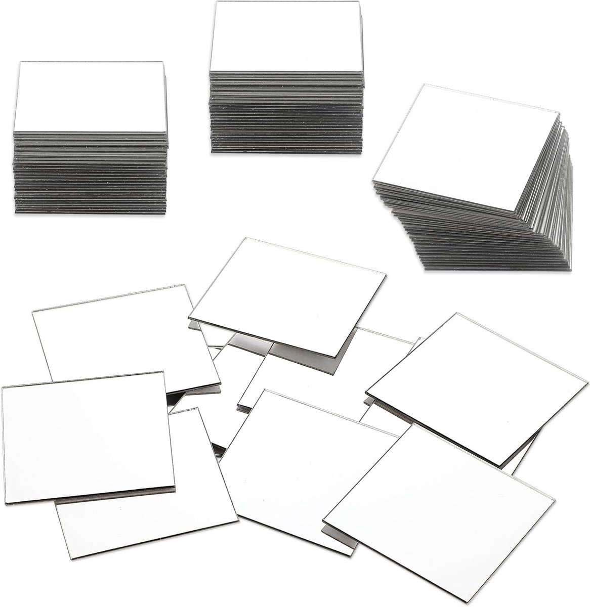 SnelShoppen - 30 stuks Mini Spiegels 5x5 cm - Vierkante Acryl Spiegels voor Knutselen, Mozaïek en DIY - Zilveren Spiegeltegels voor Creatieve Projecte