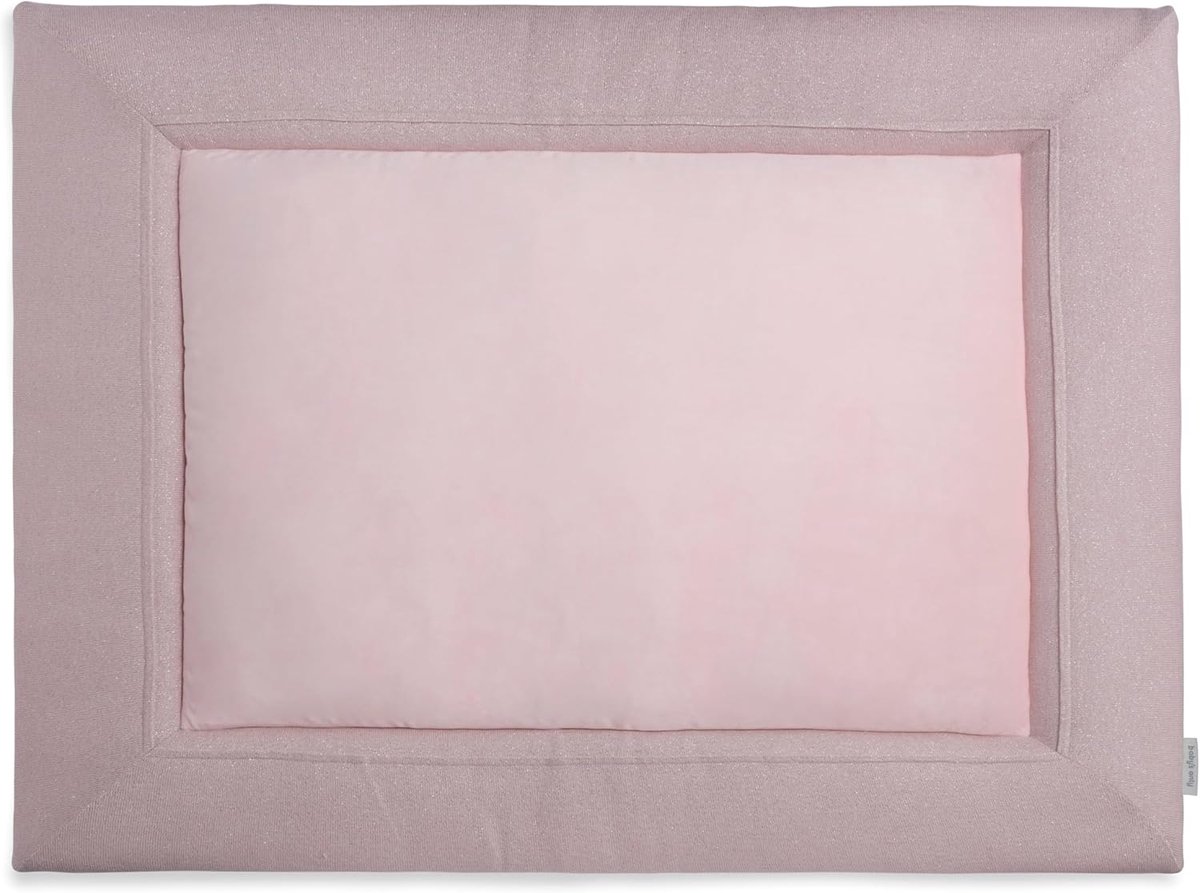 SnelShoppen - Gebreid Boxkleed Sparkle - Speelkleed - Extra Dikke Parklegger - Zilver-Roze Mêlee - 75x95 cm - Subtiel Glittertje - Tweezijdig te Gebru
