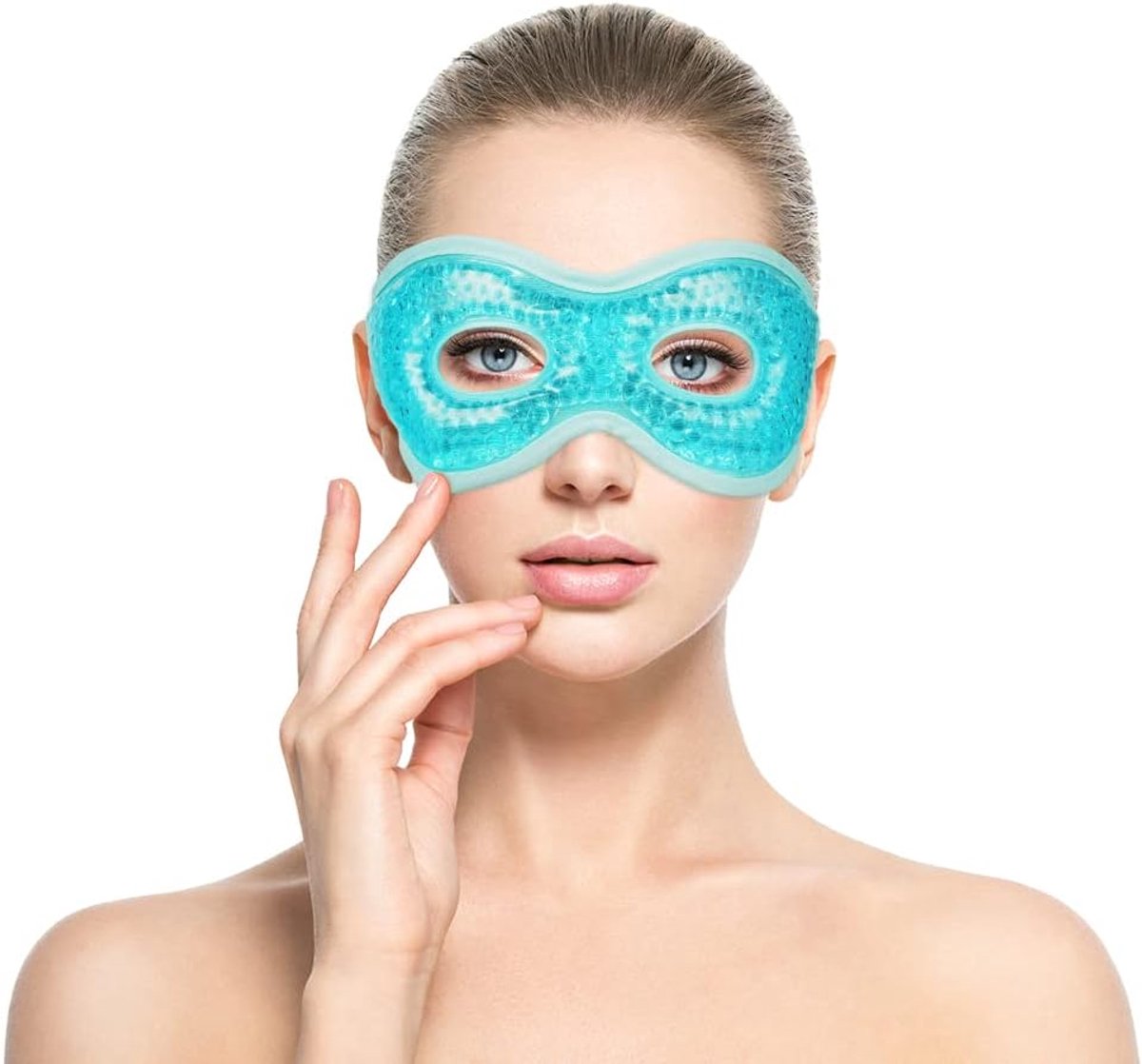 SnelShoppen - ACWOO Koelbril Verkoelend Oogmasker voor Vermoeide en Gezwellene Ogen, Donkere Kringen, Migraine, Oogtherapie, A-blauw, Ideaal na Werk o