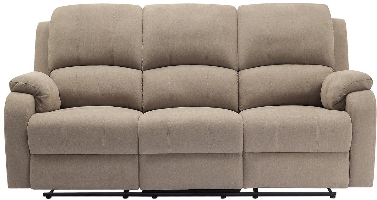 Vente-unique Relax-zitbank 3 zitplaatsen in taupe microvezel BRODY