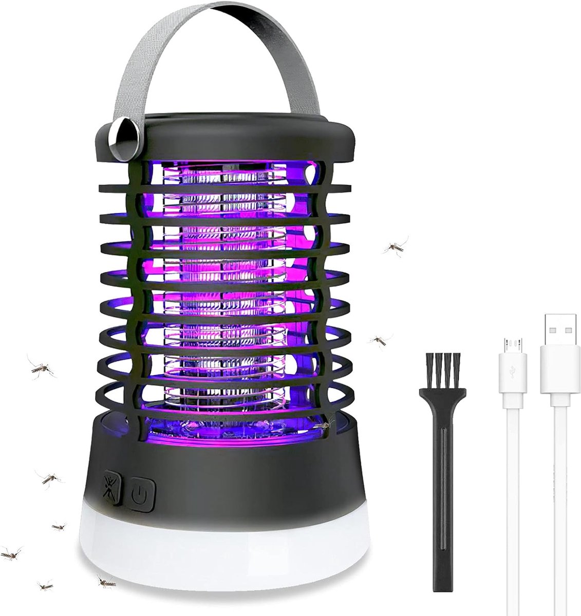 SnelShoppen - Insectenverdelger Elektrische USB, Waterdicht IP66, Compacte Accu-Muggenlamp voor Camping, 3 Lichtmodi, 50 Uur Looptijd, Licht en Draagb