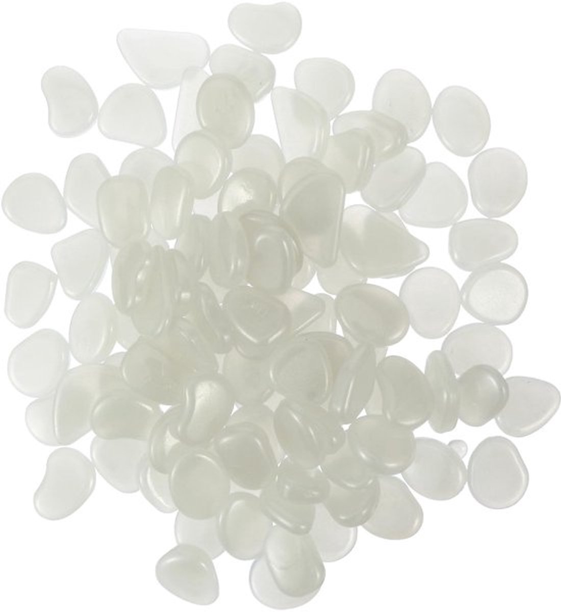 100 Stuks Luminous Stenen Witte Decoratie Lichtstenen voor Landschapsarchitectuur Vaas Stapstenen Luminous Tuinstenen Luminous Kiezels Schijnaccessoires Glazen Steen Aquarium