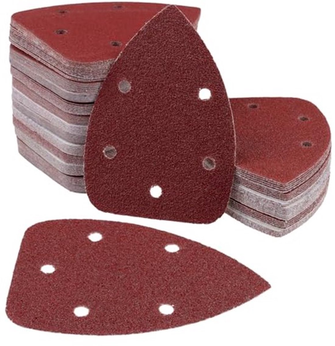 200 Stuks Driehoekige Schuurpapier, 40 / 60 / 80 / 100 / 120 / 180 / 240 / 320 / 400 / 600 korrel / driehoekige schuurvellen met 5 gaten voor hout, metaal, plastic