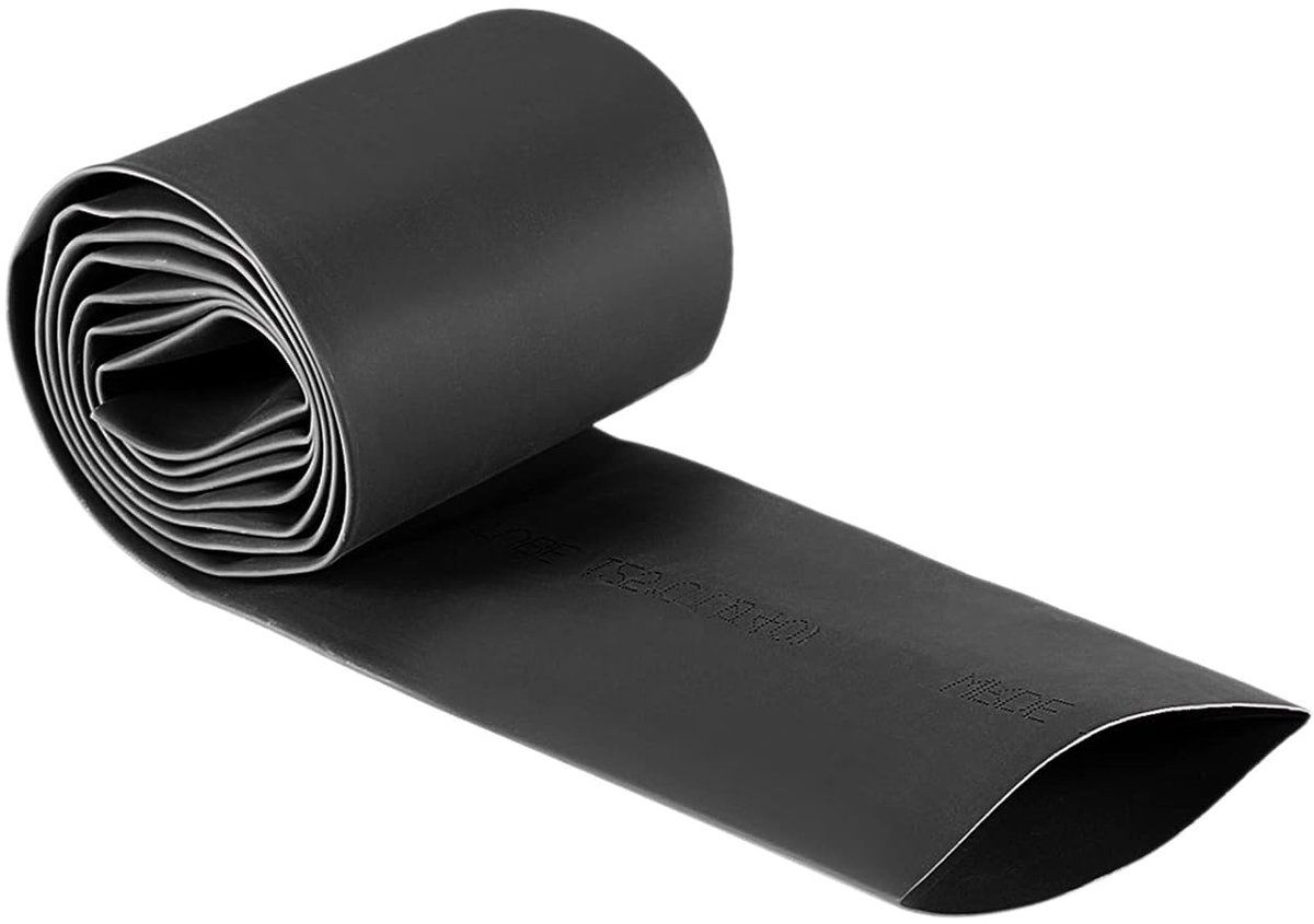 Thijox - Warmtebescherming Krimpkous 40 mm, Antislip, Zwart, Elektrische Buisisolatie, 1 m, PE Materiaal, Isoleren van Kabels en Apparaten