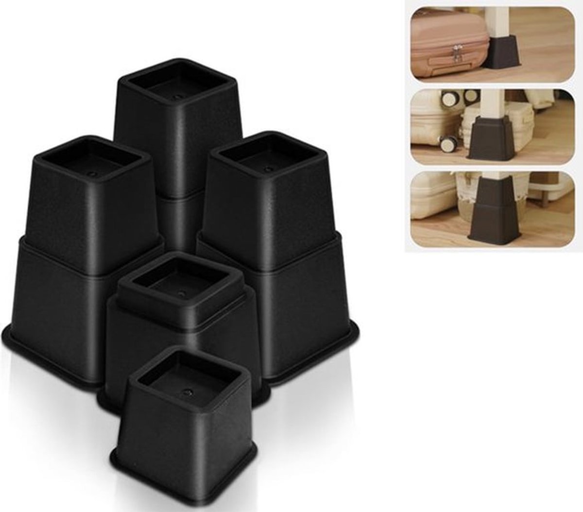 Meubelpoten - 8 Stuks - Meubeltafelpoten - Kastpoten - Rechthoekige meubelpoten - Meubelpoot - Tafelonderdeel - Bankpoten voor Tafels, Banken, Tv-Kasten, Stoelen e