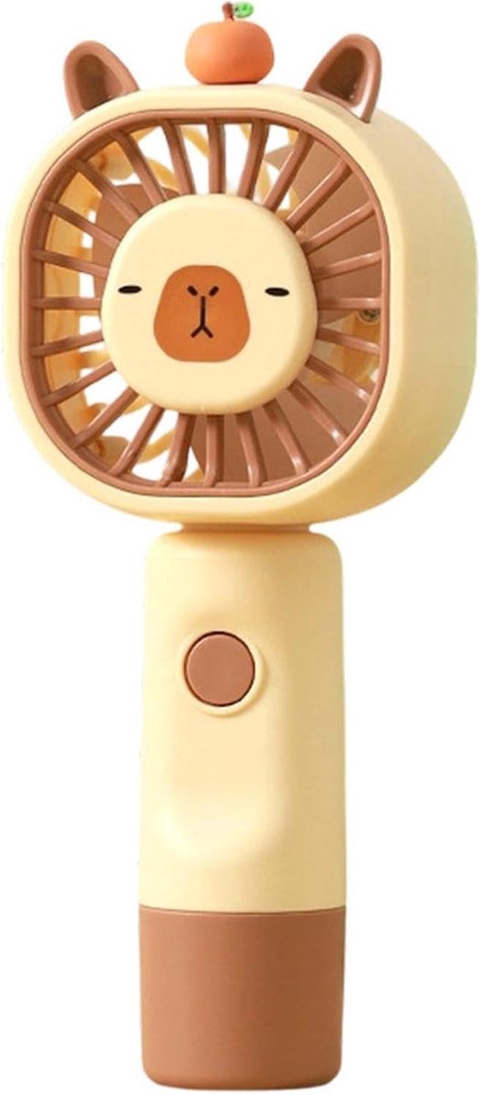 Draagbare zakventilator - Mini handventilator - Persoonlijke verkoeling - 5 snelheden instelbaar - 18 cm hoogte - Geel