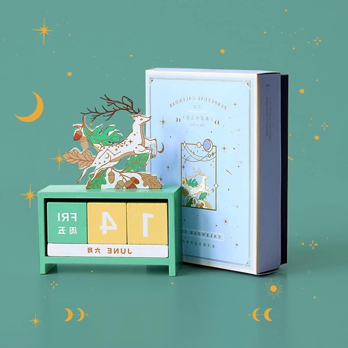Houten Kalender - Eeuwigdurende Kalender - Bureau Decoratie - Creatieve Patronen - Niet gespecificeerd - Stijl 5