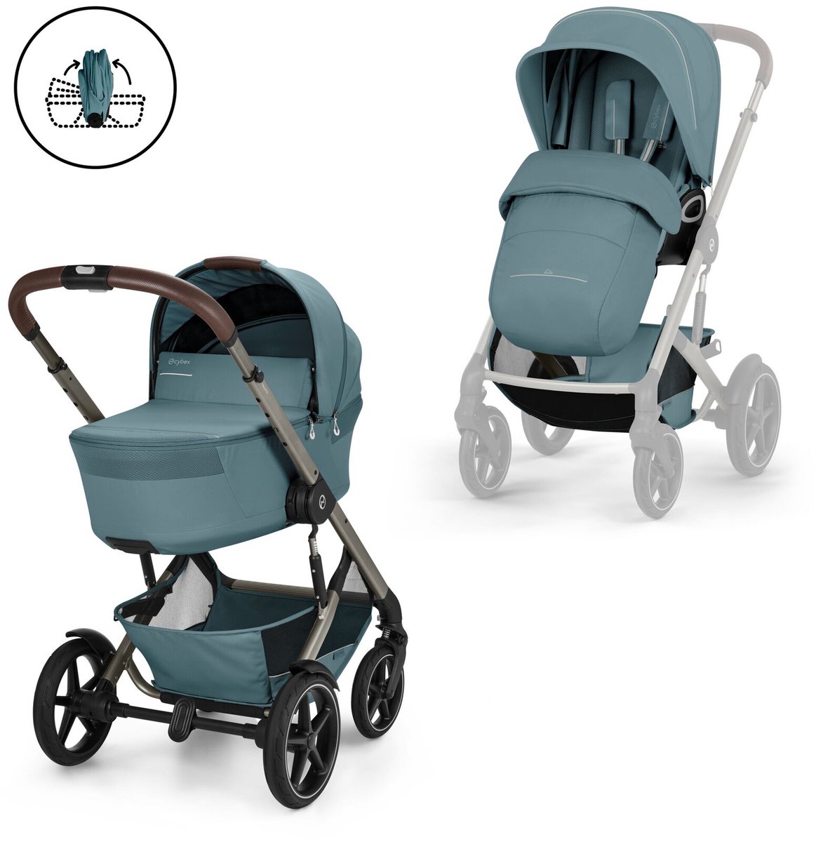 Cybex Talos Lux - kinderwagen - met opvouwbare reiswieg - Stormy Blue