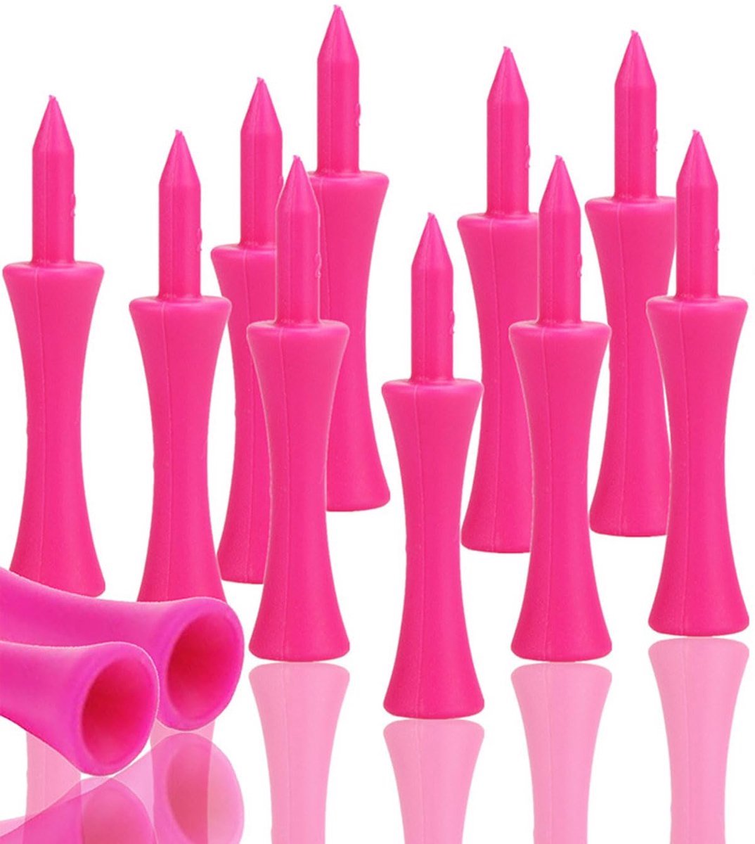 Golf Tees - 100 stuks - 59MM - Plastic - Herbruikbaar - Oefenmateriaal voor industriële golfers - Roze