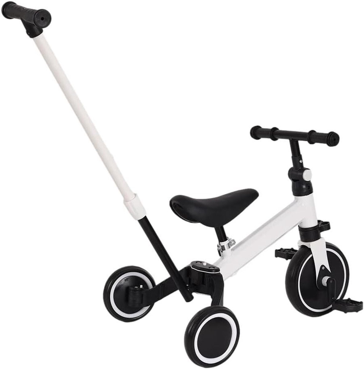 Babydriewieler Meegroeiend - Kinderfiets - Leren Fietsen - 3-in-1 Ontwerp - 1 tot 5 jaar - Wit