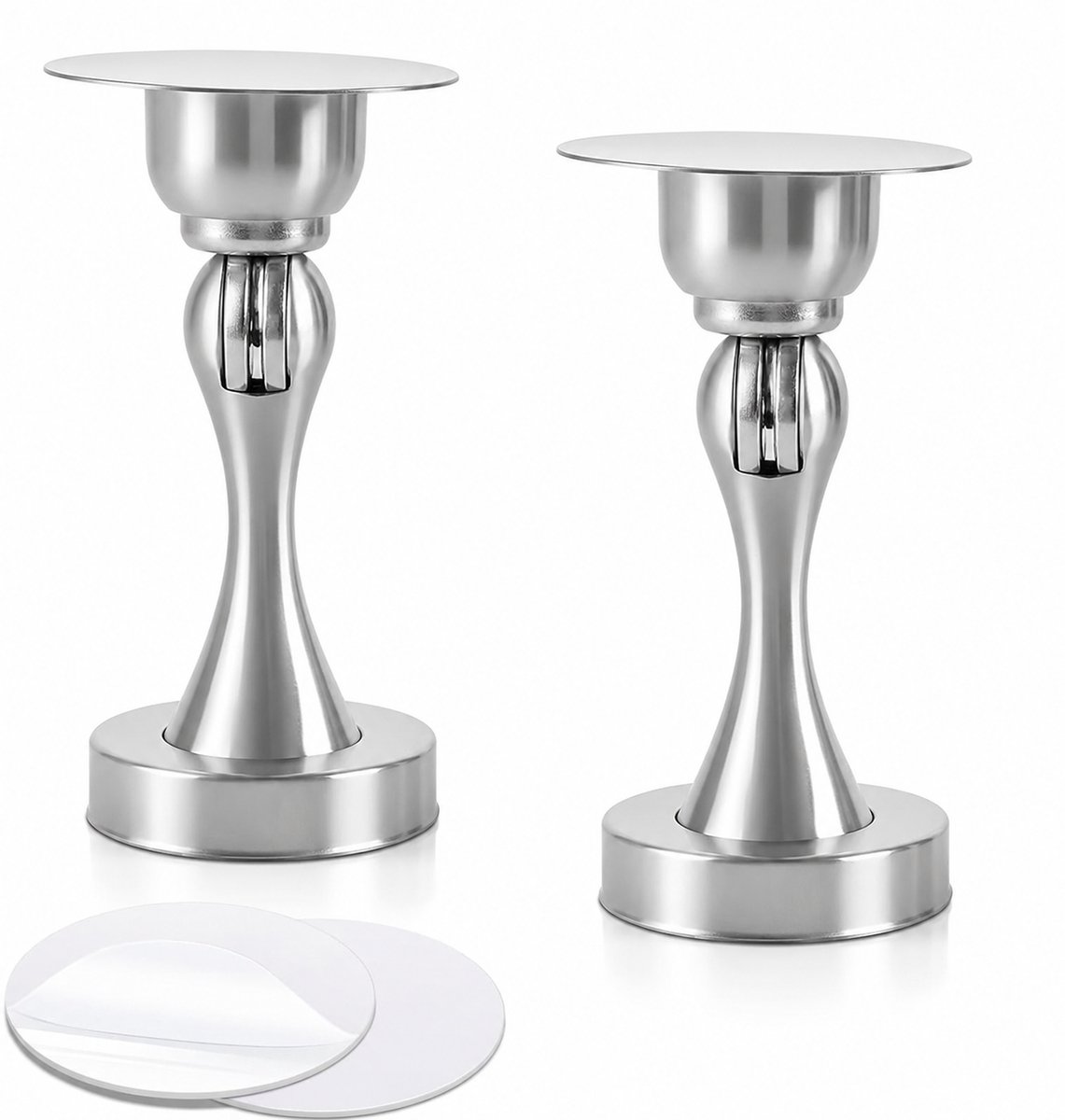 Magnetische Deurstopper - 2 Stuks - Wandmontage of Vloermontage - zilver- RVS Deurvastzetter met Soft-Catch - Inclusief Schroeven