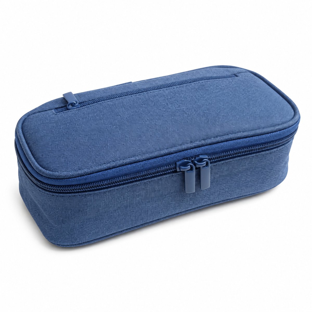Grote Etui met 5 Compartimenten - Ruime Pennenzak voor School en Kantoor - Multifunctionele Etui voor 80 Pennen - Duurzame Organizer - Donkerblauw