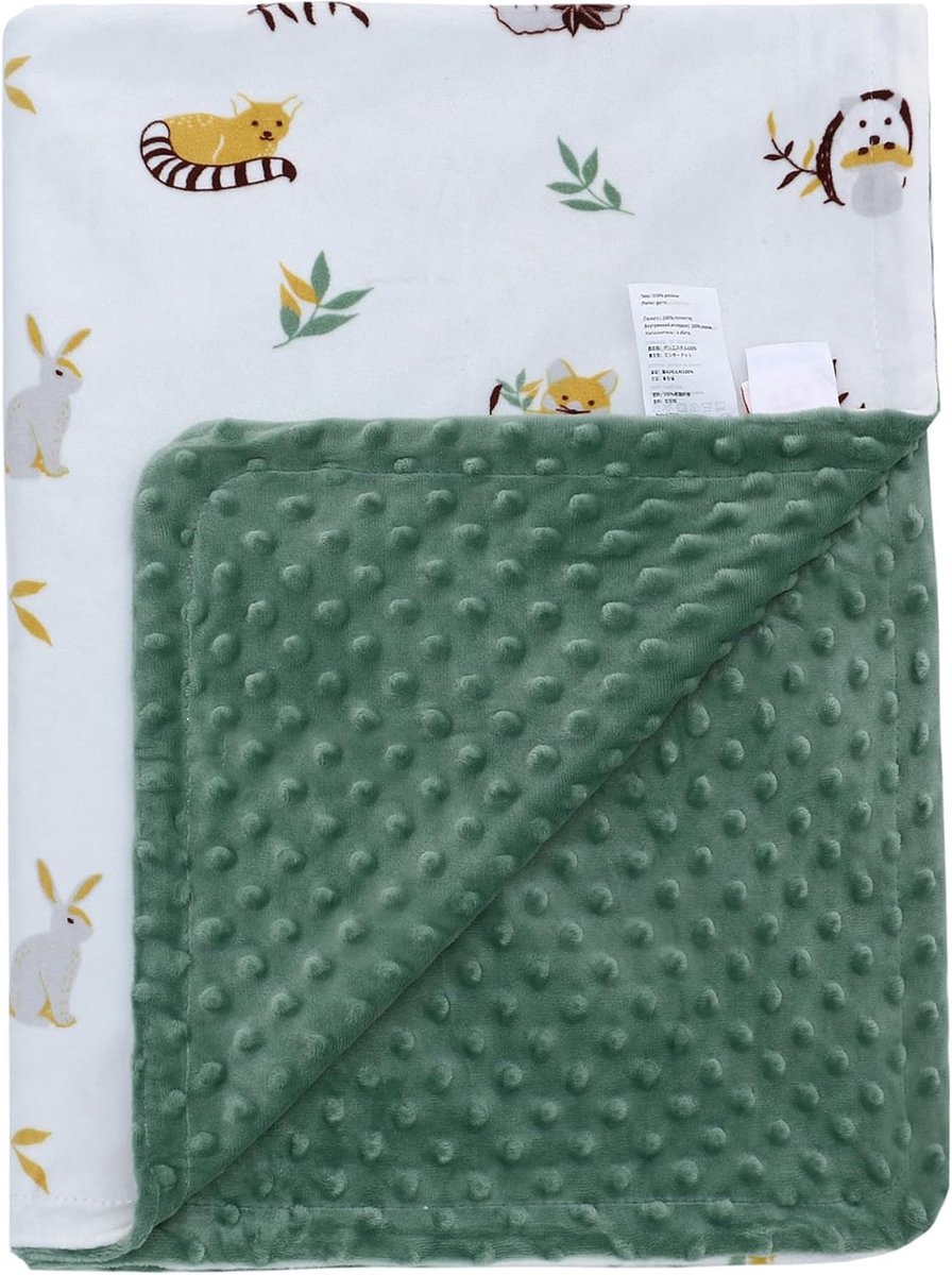 SnelShoppen - Cuddle Baby Blanket 100x75 cm - Unisex Kinderdeken met Minky - Multifunctionele Voorjaars- en Zomerdeken voor Baby's, Perfect voor Wieg,