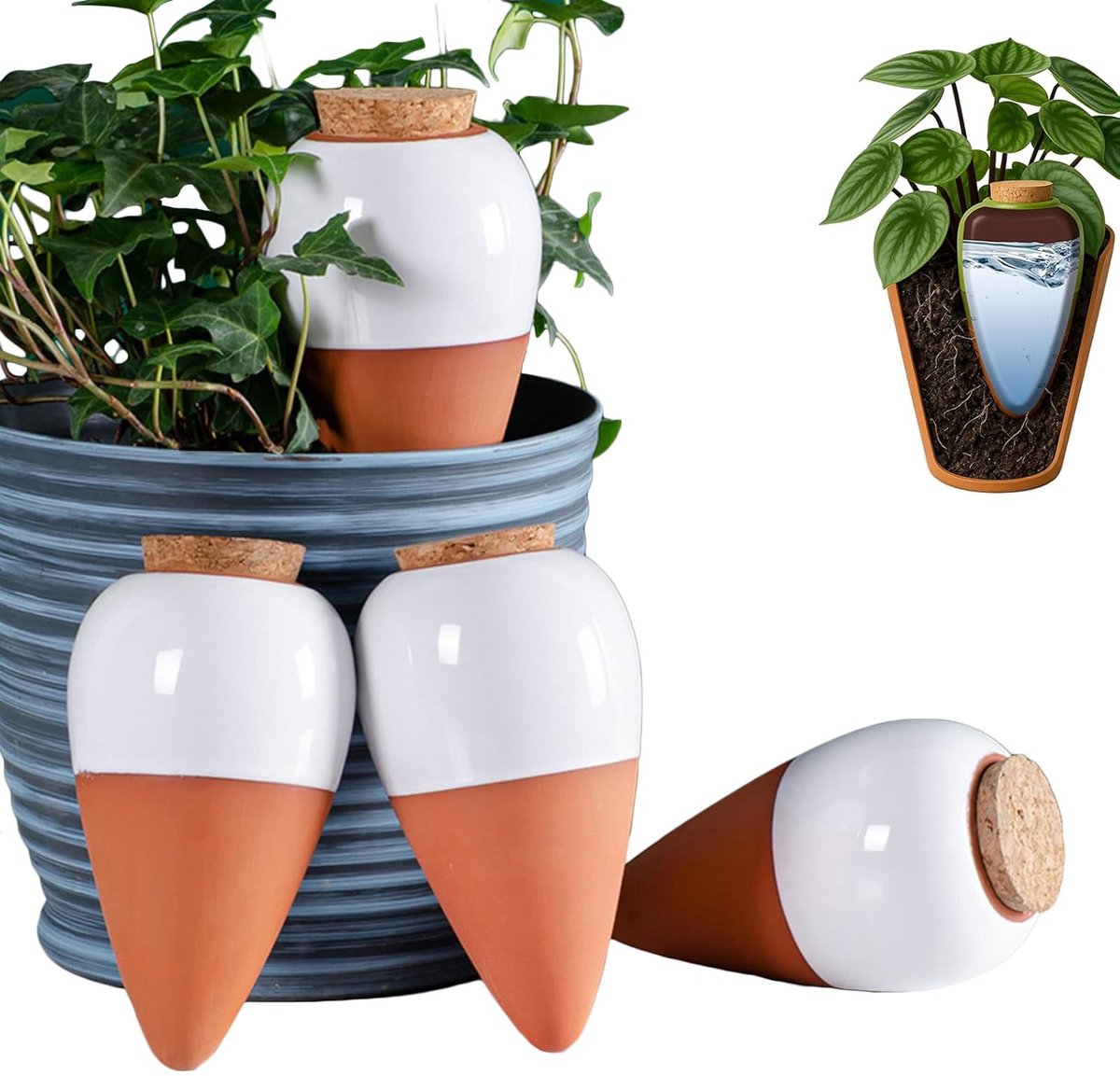 SnelShoppen - Automatisch Irrigatiesysteem voor Planten - 4 Stuks Irrigatiespen - Milieu-vriendelijk en Duurzaam - Perfect voor Binnen en Buiten - Gem