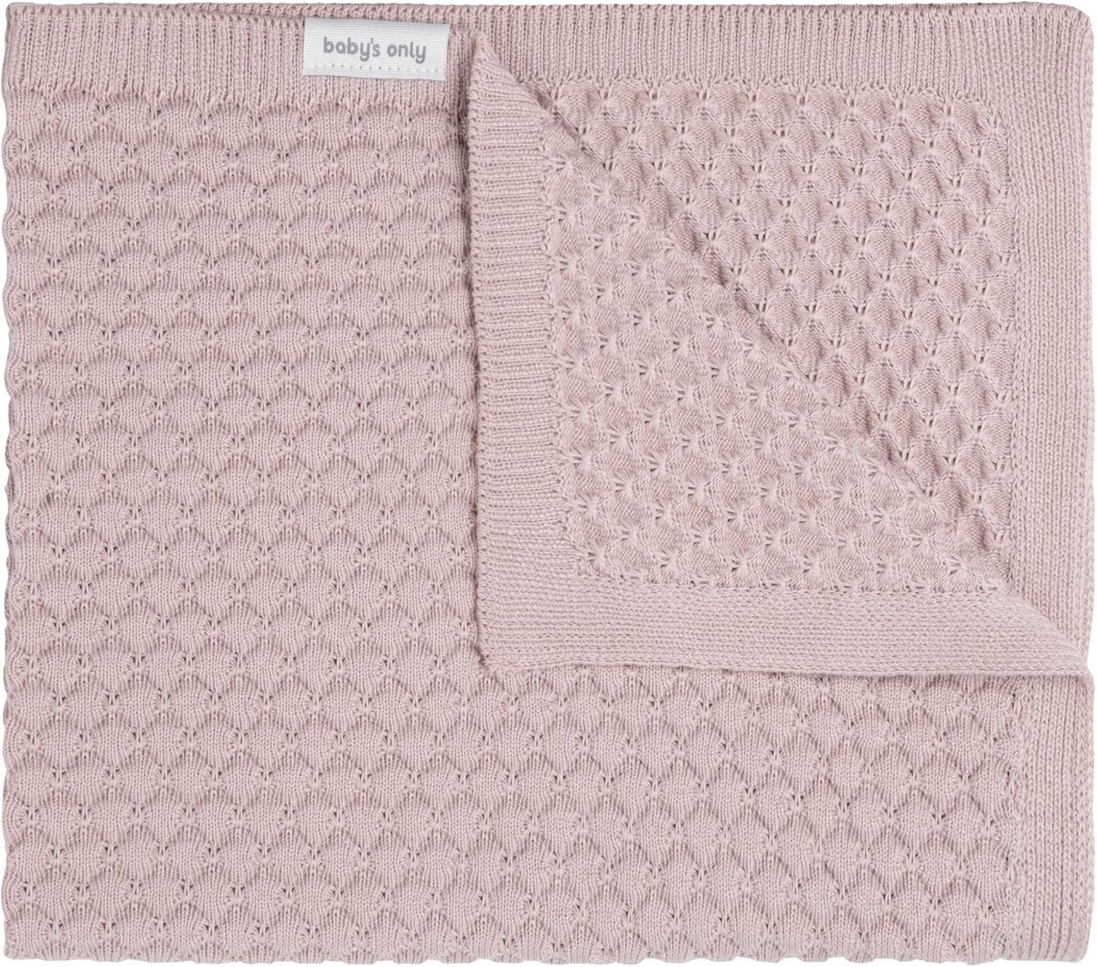 SnelShoppen - Babydeken - Gebreide Wiegdeken - Babydeken voor Meisjes - 70x95 cm - Oudroze - 0.7 TOG - Comfortabele en Warme Dekens voor Babybedje