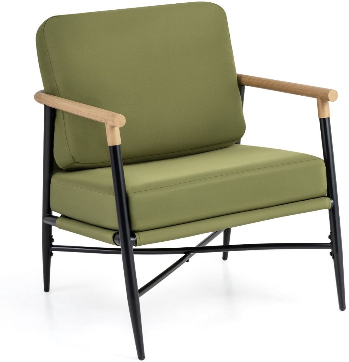 SureDeal® - Fauteuil - Moderne Loungestoel Gestoffeerde - Afneembare Kussens - Ritssluitin