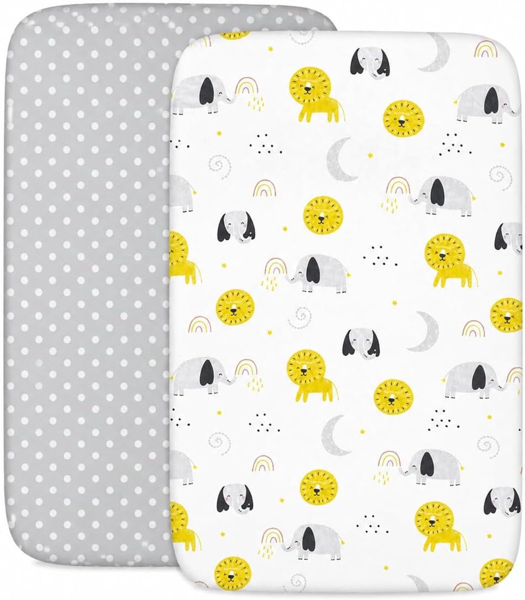 SnelShoppen - Fitted Sheets voor Babybedjes 50x83 cm, 100% Katoen, 2 Stuks, Geschikt voor Co-Sleeping Boxen en Babybedden, Ideale Beddegoedset voor Pa
