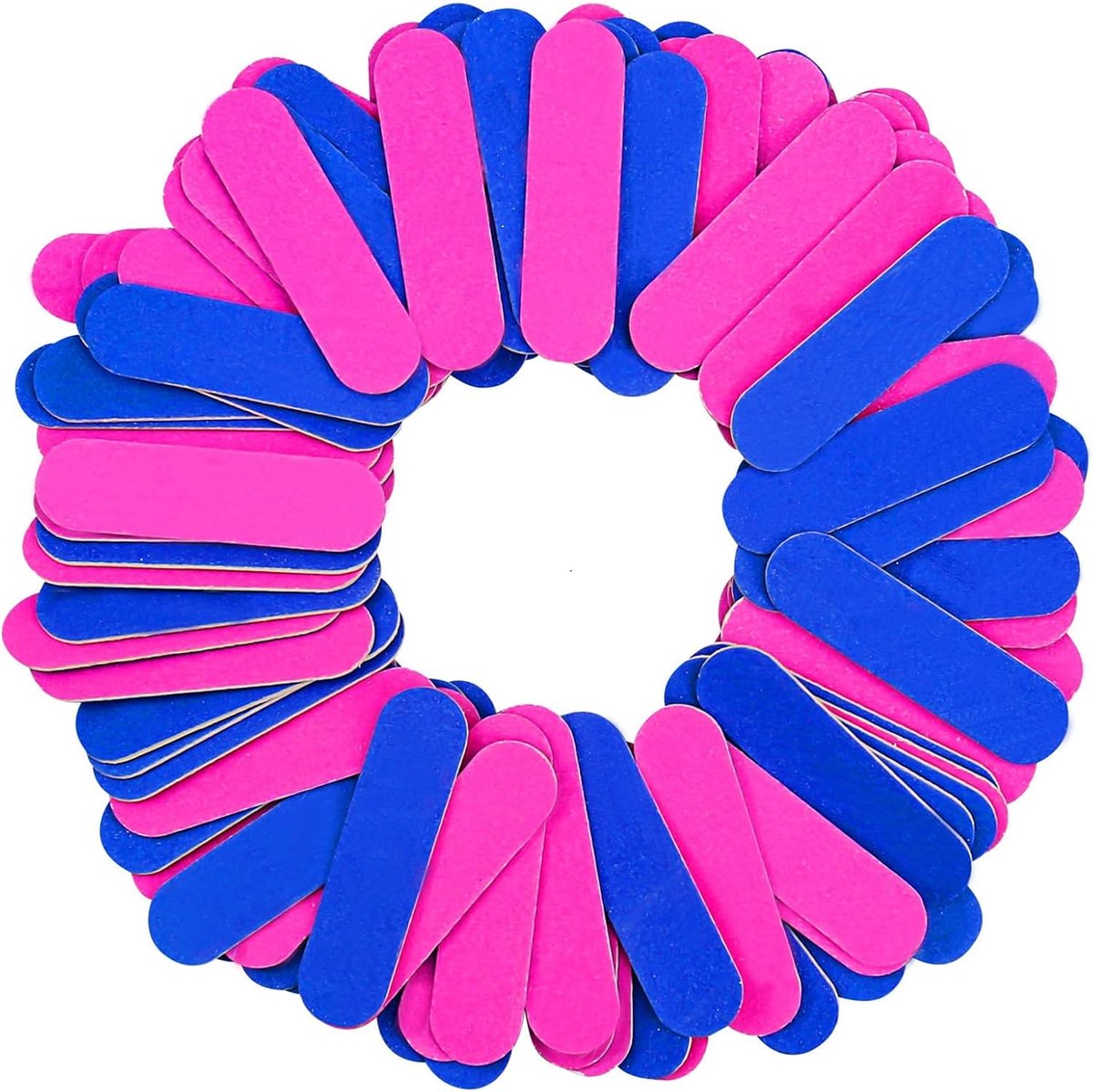 SnelShoppen - Pack van 100 Mini Nagelvijlen 180/240 Grit, Dubbelzijdige Wegwerp Nagelvijlen voor Professionele Manicure en Nagelsalon