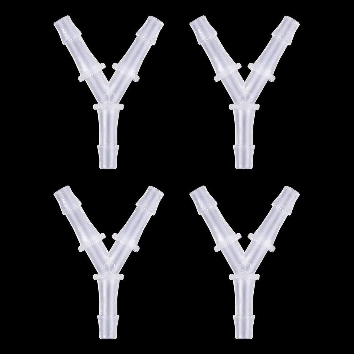 SnelShoppen - 4 Stuks Y-vormige Luchtpompconnectoren voor Aquarium, Plastic Luchtbuisadapters 3/16 Inch, Anti-afstotend, Perfect voor Luchtleidingen e
