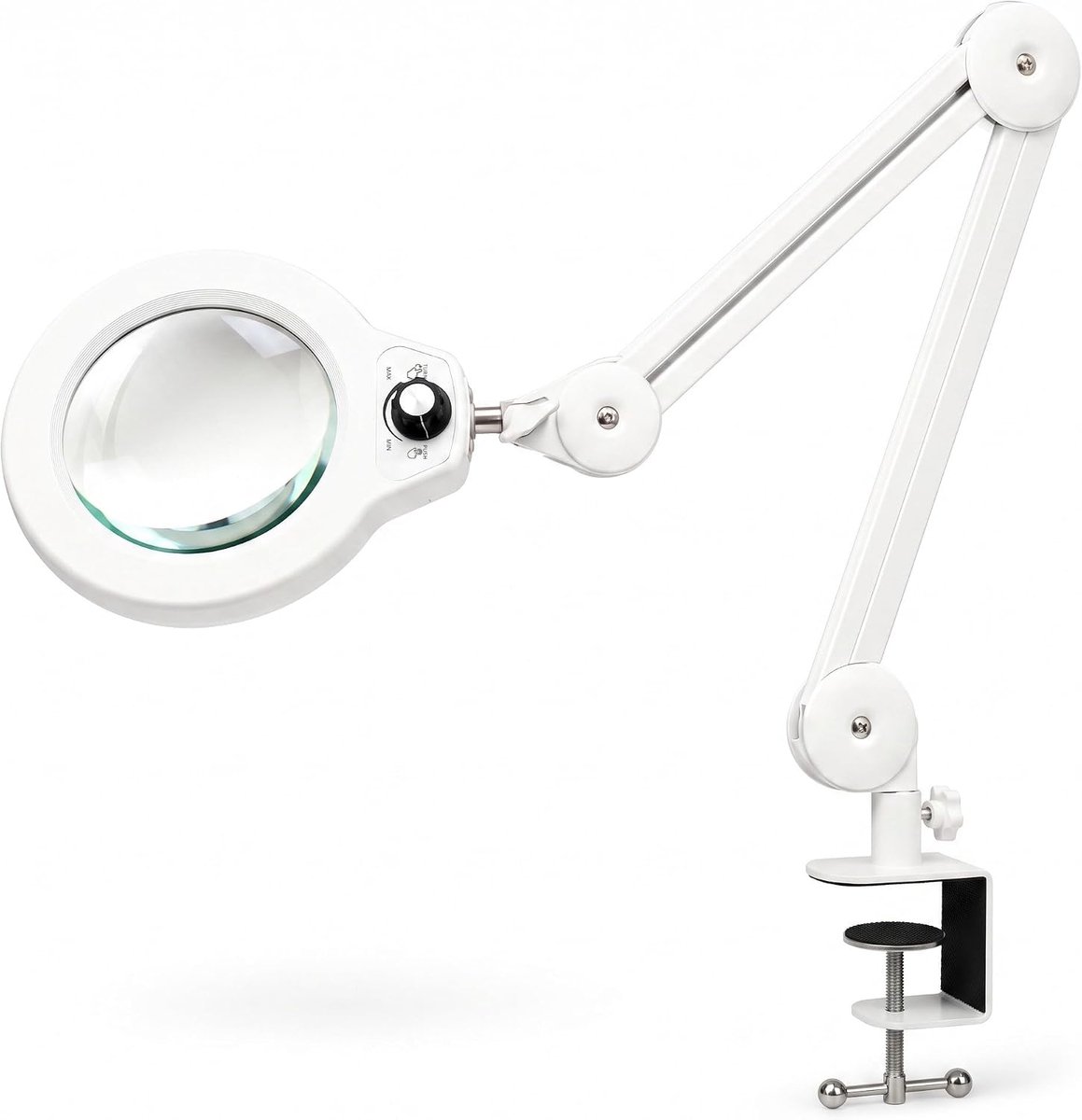 SnelShoppen - Led-loeplamp met 125 mm Glazen Lens, 5 Dioptrie, 90 cm Zwenkarm, Tafelklem 6,4 cm, Ideaal voor Cosmetica, Nageldesign en Elektronica