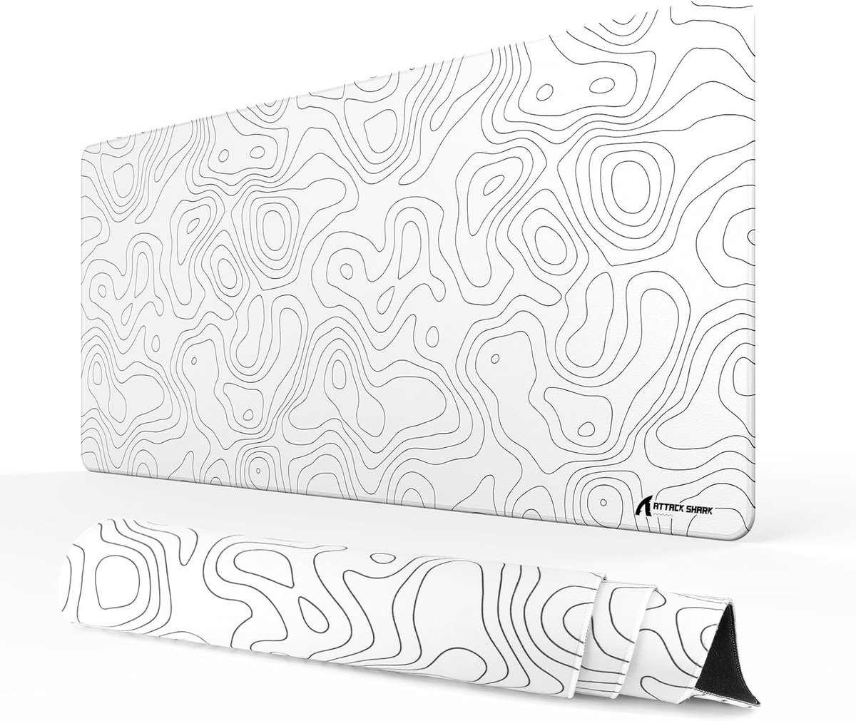 SnelShoppen - Gaming-muismat XXL Antislip met Waterdichte Coating 900x400mm, Duurzaam, Genaaid, Wit voor E-sport en Thuisgebruik