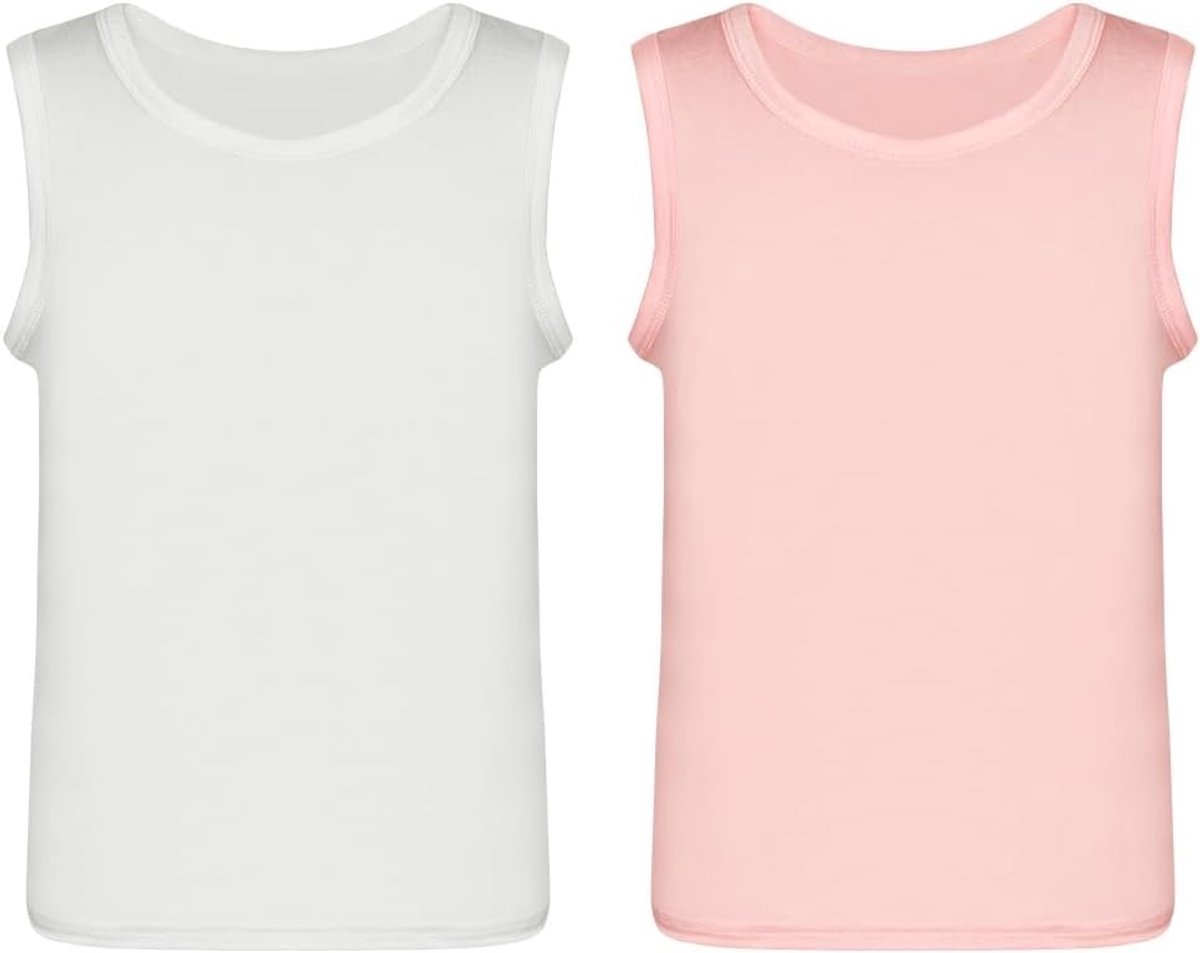 3-Pack Kleurige Kindertanktops voor Meisjes - Mouwloze Cami Vesten, Zachte Spaghetti Bandjes, Perfect voor de Zomer